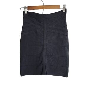 Bebe Tuxedo Ribbon Striped Pencil Black Skirt Size M
